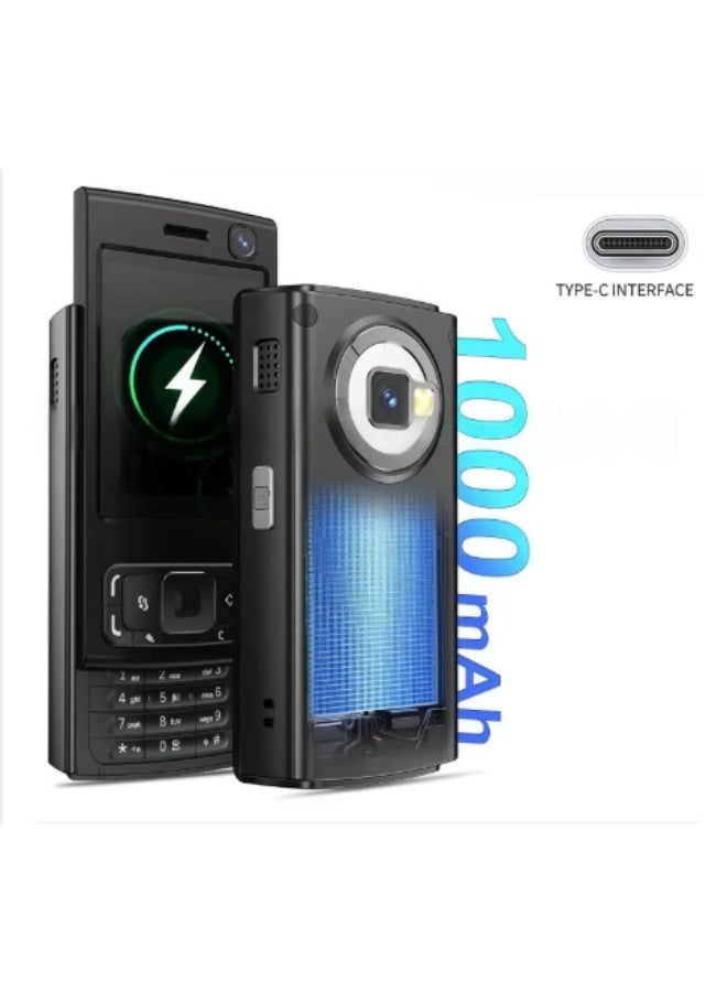 Hope N95 Pro Mini Pocket Mobile Phone Sliding Design 2 SIM Standby 2.0 Inch Screen Flashing Light Call Recording Small Button Phone - Image 3
