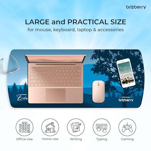 ARTBRIZ® Brizberry Extended Mouse Pad, Desk Mat, 740mm x 310mm x 3mm Large Printed Premium Anti Skid Rubber Base for Desktop Laptop Keyboard (DM Design 3) - Image 4