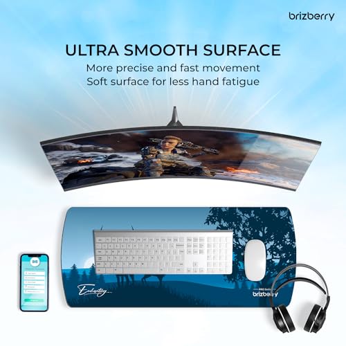 ARTBRIZ® Brizberry Extended Mouse Pad, Desk Mat, 740mm x 310mm x 3mm Large Printed Premium Anti Skid Rubber Base for Desktop Laptop Keyboard (DM Design 3) - Image 2