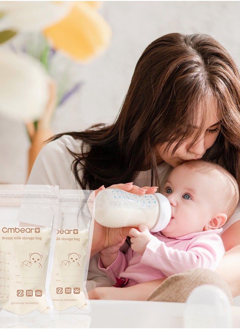 Cmbear - Breastmilk Storage Bags, 60 Count, 8 Ounce, Easy to Use Milk Storage Bags for Breastfeeding, Presterilized, Hygienically Doubled-Sealed, for Refrigeration and Freezing - Image 1