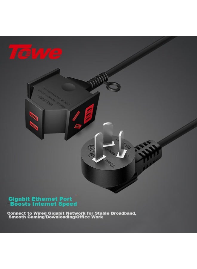 Towe 10a Three-g One-to Extension Cord For Electric Vehicles, Power Strip/extension Cord/engineering Ground Cable, Durable And Drop-resistant Socket, 1.5m², 10 Meters - Image 1