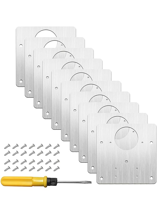 S-TOP 10Pcs Cabinet Hinge Repair Plate, Stainless Steel Fixing Plate Bracket Kit, Cupboard Door Mounting Plates With Holes For Furniture Drawer Windows - Image 1