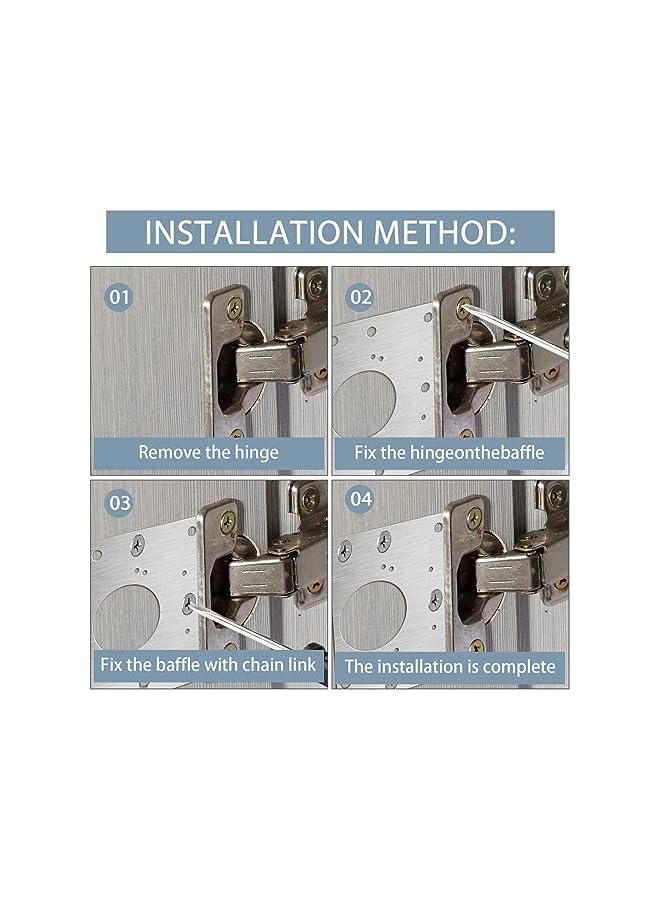 S-TOP 10Pcs Cabinet Hinge Repair Plate, Stainless Steel Fixing Plate Bracket Kit, Cupboard Door Mounting Plates With Holes For Furniture Drawer Windows - Image 4
