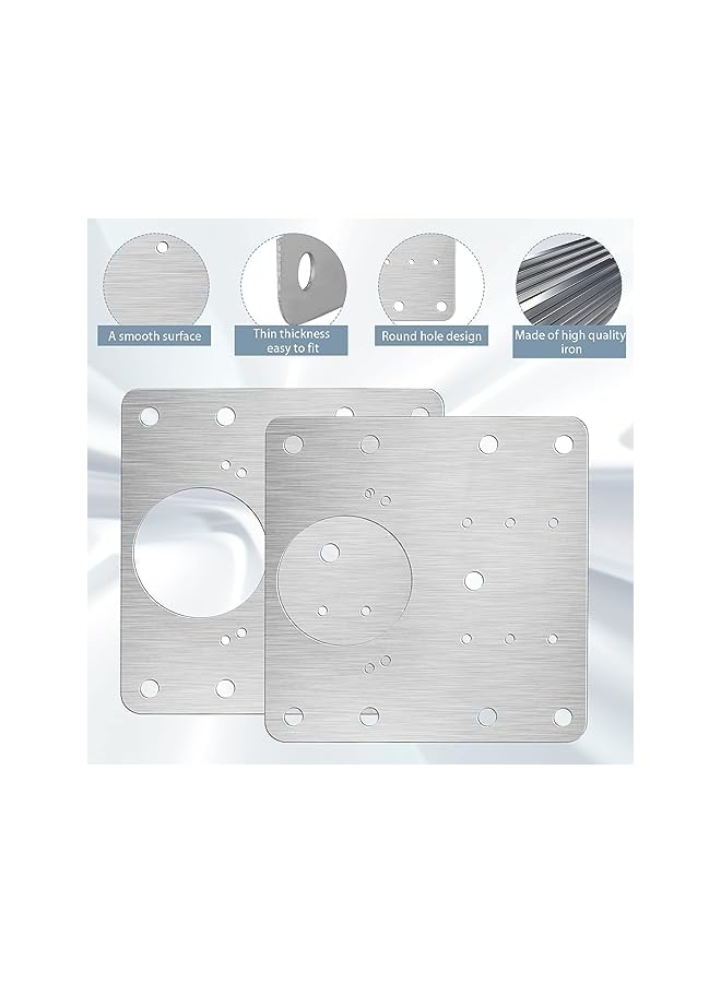 S-TOP 10Pcs Cabinet Hinge Repair Plate, Stainless Steel Fixing Plate Bracket Kit, Cupboard Door Mounting Plates With Holes For Furniture Drawer Windows - Image 2