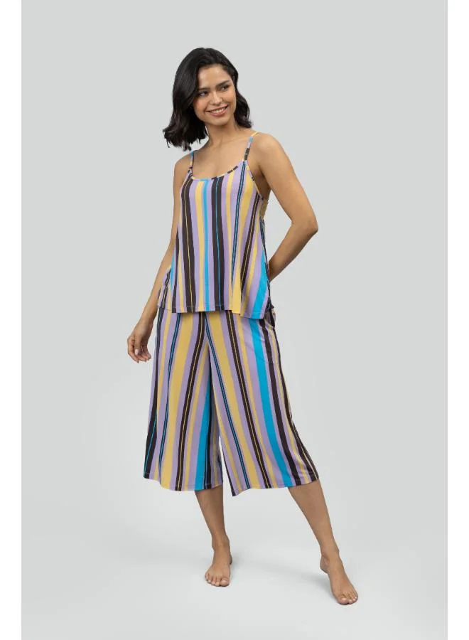 نسيسيرا Striped Culotte Set With Tank Top