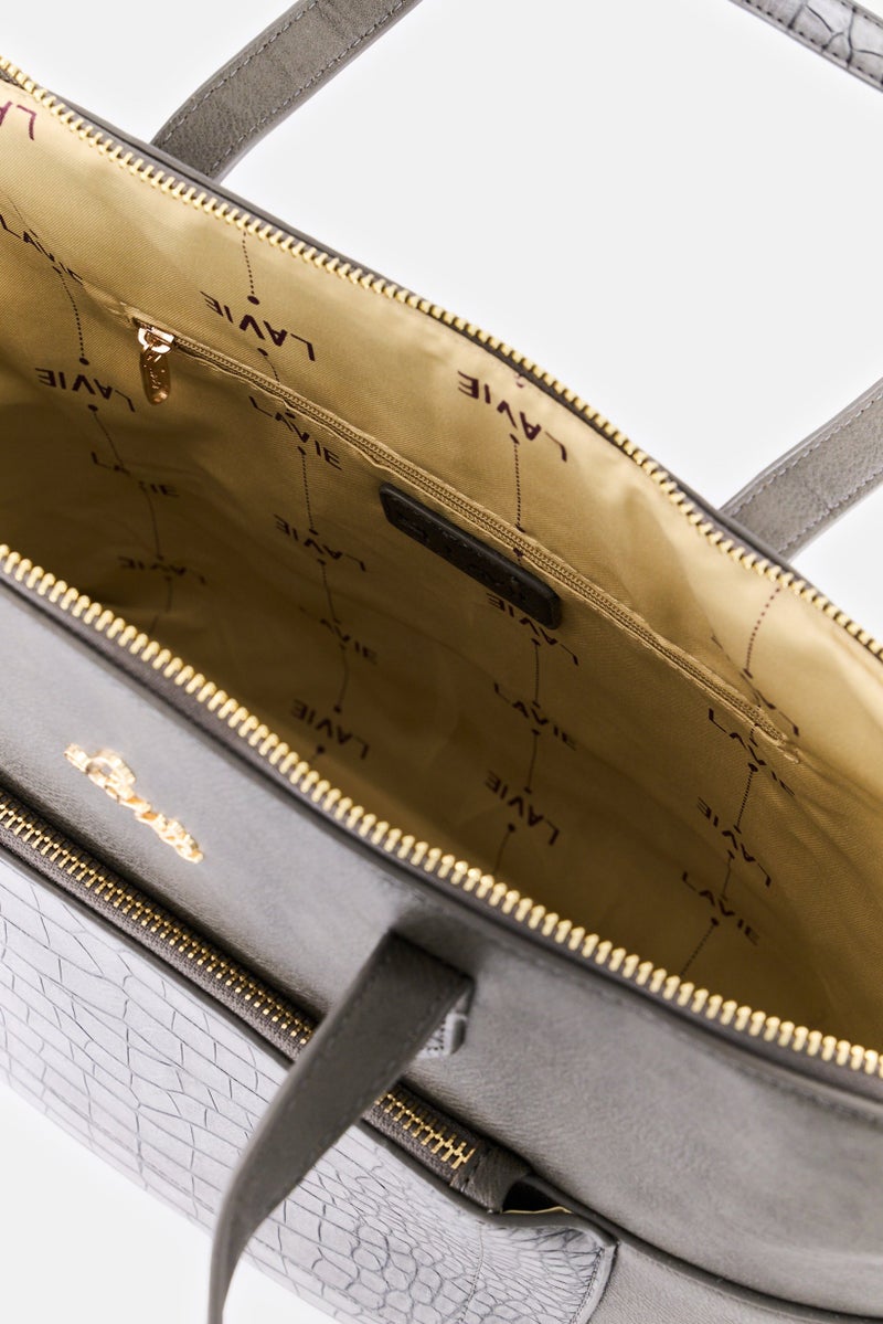 Lavie Women Brand Logo Lily Tote Bag, Dark Grey - Image 3