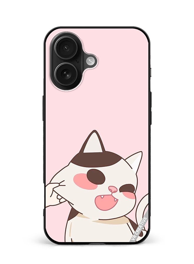 VR CREATIVE Protective Case Cover For Apple iPhone 16 Plus Cheeky Cat Design Multicolour