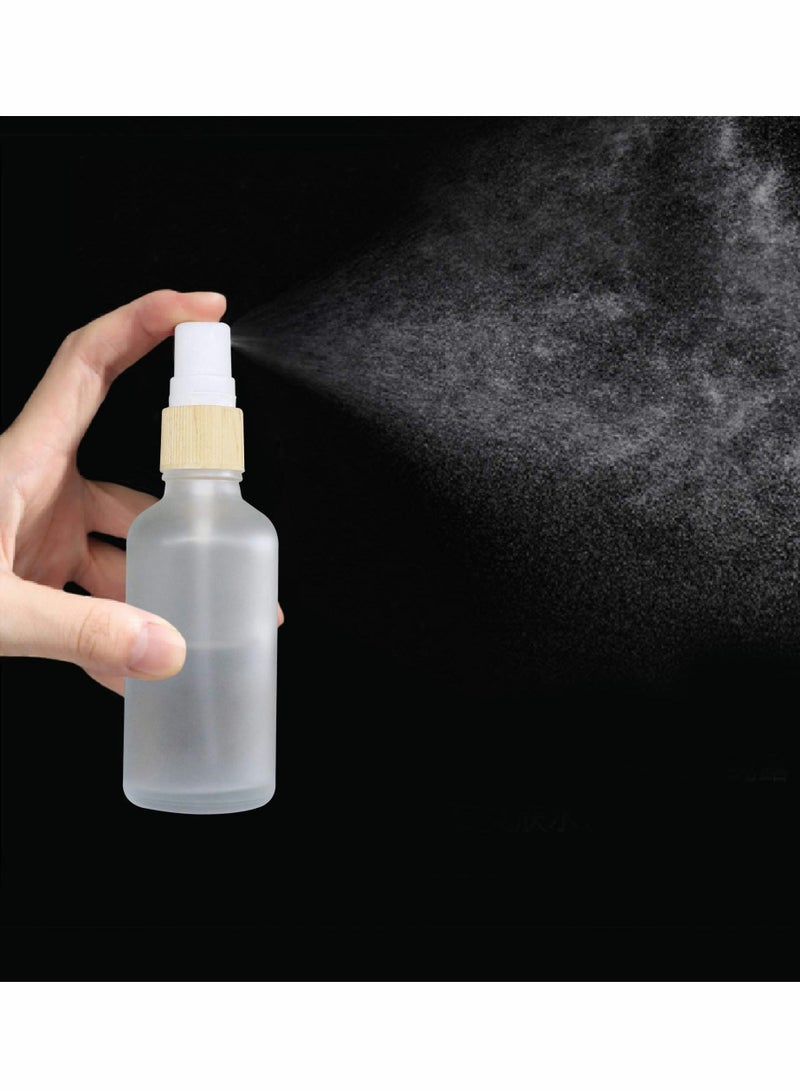 Y&D 4 Pcs Frosted Glass Spray Bottles, Portable Travel Empty Bottle for Essential Oils, Small Fine Mist Perfume Sample Vials Essence Liquid Cosmetic Containers, 50ml - Image 4