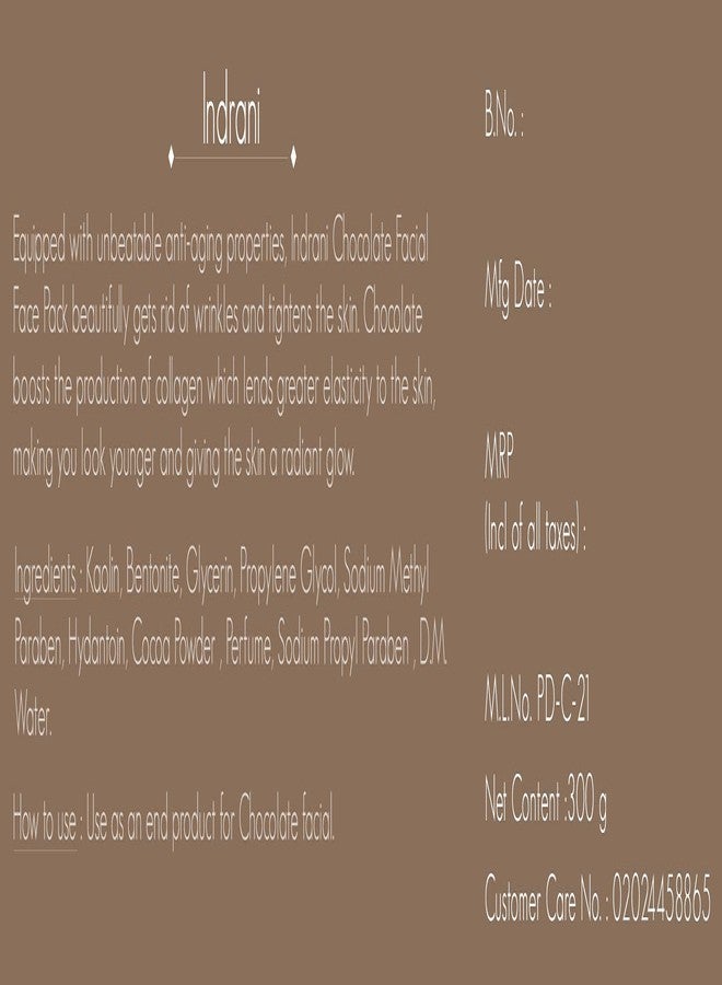 Indrani Cosmetics Indrani Chocolate Pack Skin Rejuvenation 50 Gm - Image 3