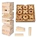 Glintoper Tic Tac Toe Tumble Tower Blocks Tables Game Set Classic Wood Stacking Game XOXO Board Games for Kids Family Living Room Rustic Coffee Table Decor Travel Strategy Board Games - Image 3