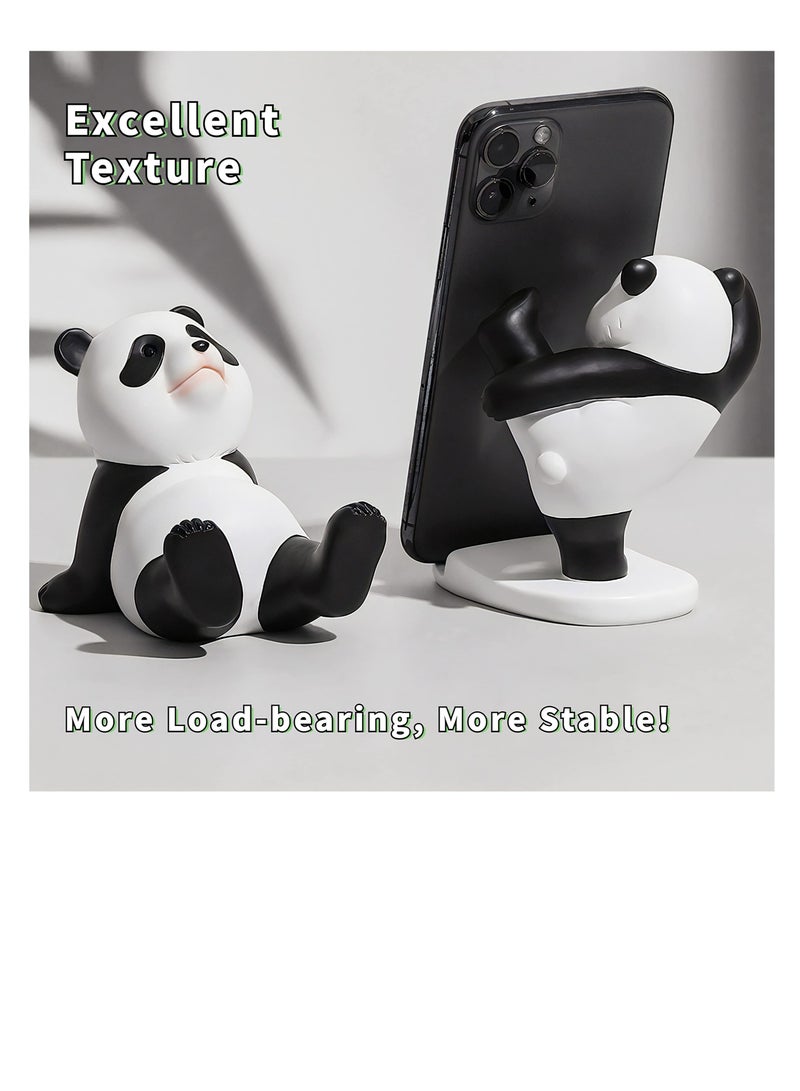 Excefore Panda Smartphone Stand, Cell Phone Stand for Desk, Animal Desk Accessories, Adjustable Phone Stand, Suitable for Phone Supporter for iPhone, Ipad (Black) - Image 4