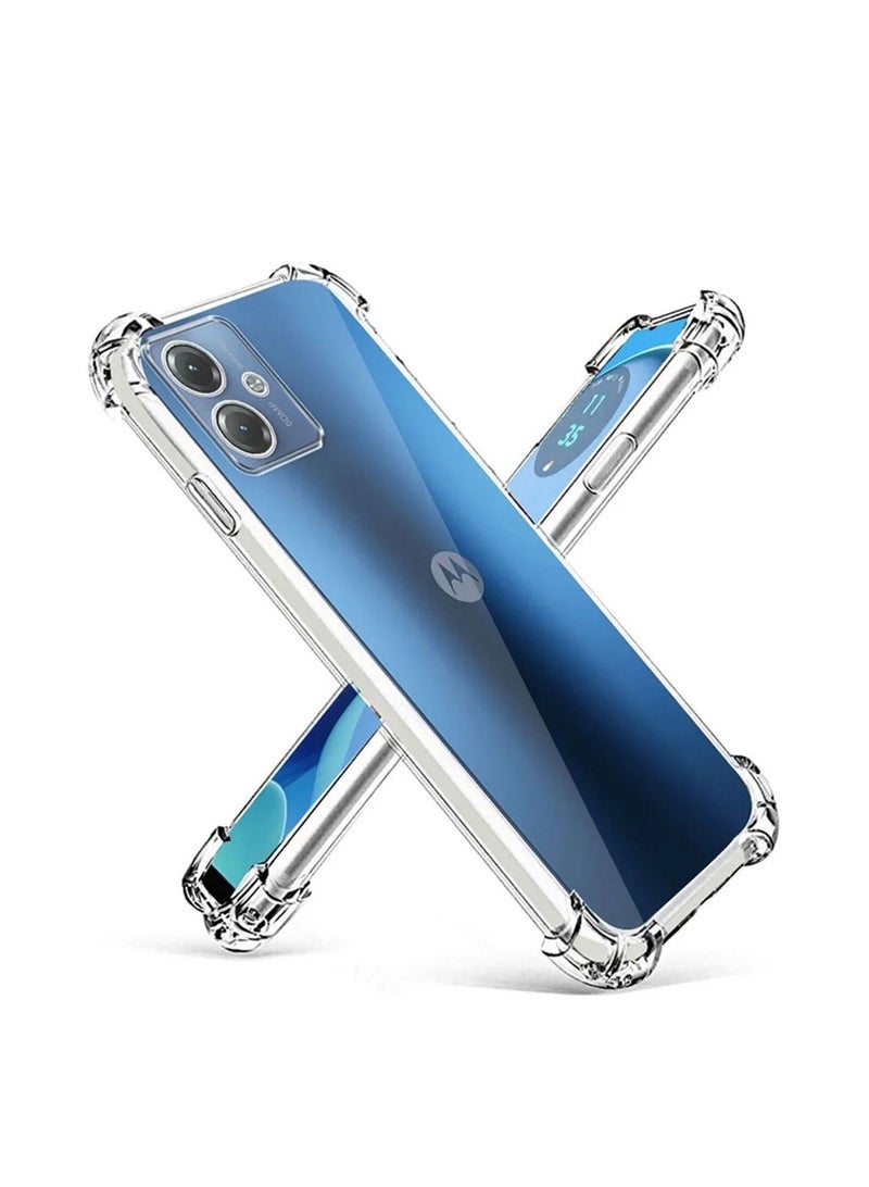 Techie غطاء حماية شفاف من TPU لحواف موتورولا موتو G54 5G مع حماية عدسة الكاميرا - Image 1