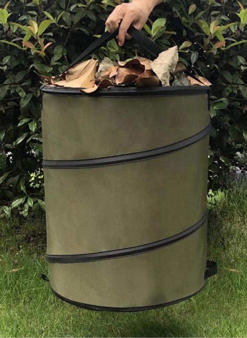 Occuwzz Foldable Trash Can Collapsible Trash Can Portable Trash Can Pop-up Trash Can Suitable for Camping Trash Can Foldable Clothes and Toys Recycling Bin Army Green - Image 4