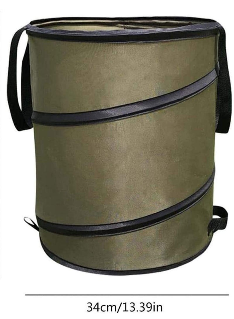 Occuwzz Foldable Trash Can Collapsible Trash Can Portable Trash Can Pop-up Trash Can Suitable for Camping Trash Can Foldable Clothes and Toys Recycling Bin Army Green - Image 5