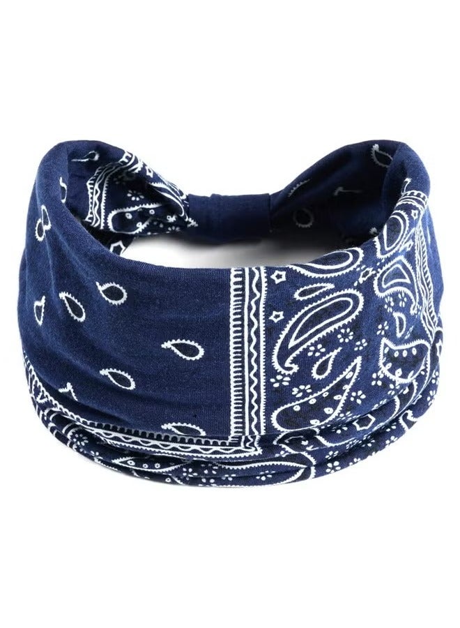 YelaJoy 4Pcs Wide Knotted Stretch Boho Headbands, Non-Slip Head Turban, Yoga Sports Hair Accessories for Women Girls - Image 3