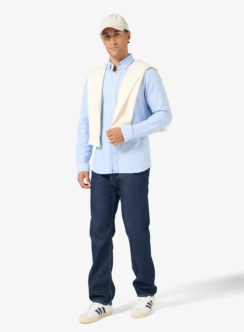 JJ Rebel  Solid Long Sleeve Button Down Shirt for Men | Best Price UAE