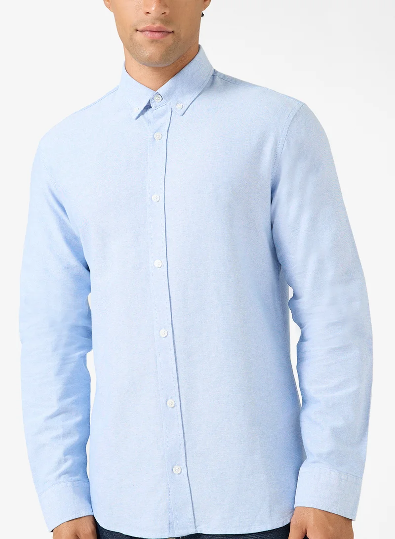 JJ Rebel  Solid Long Sleeve Button Down Shirt for Men | Best Price UAE