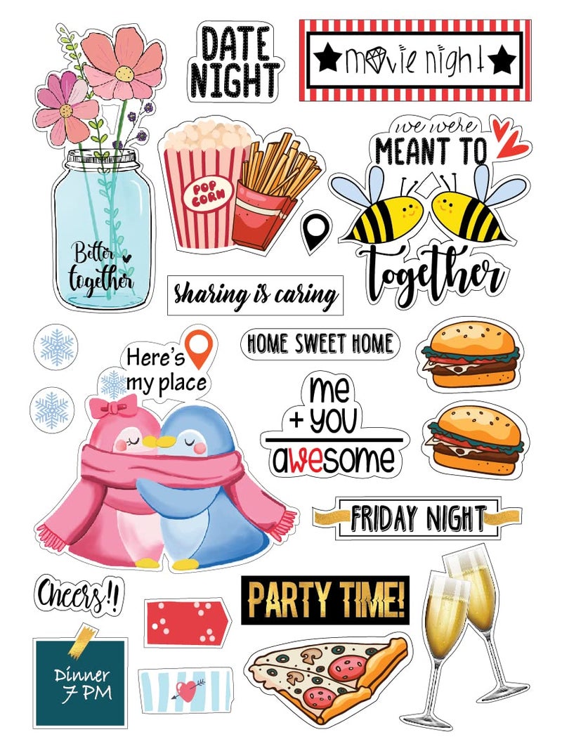 anujarusiya Love Stickers | 95 Cute self Adhesive Stickers | Matte Laminated Paper Stickers| Perfect for Anniversary, Gift, Greeting Decor - Image 3