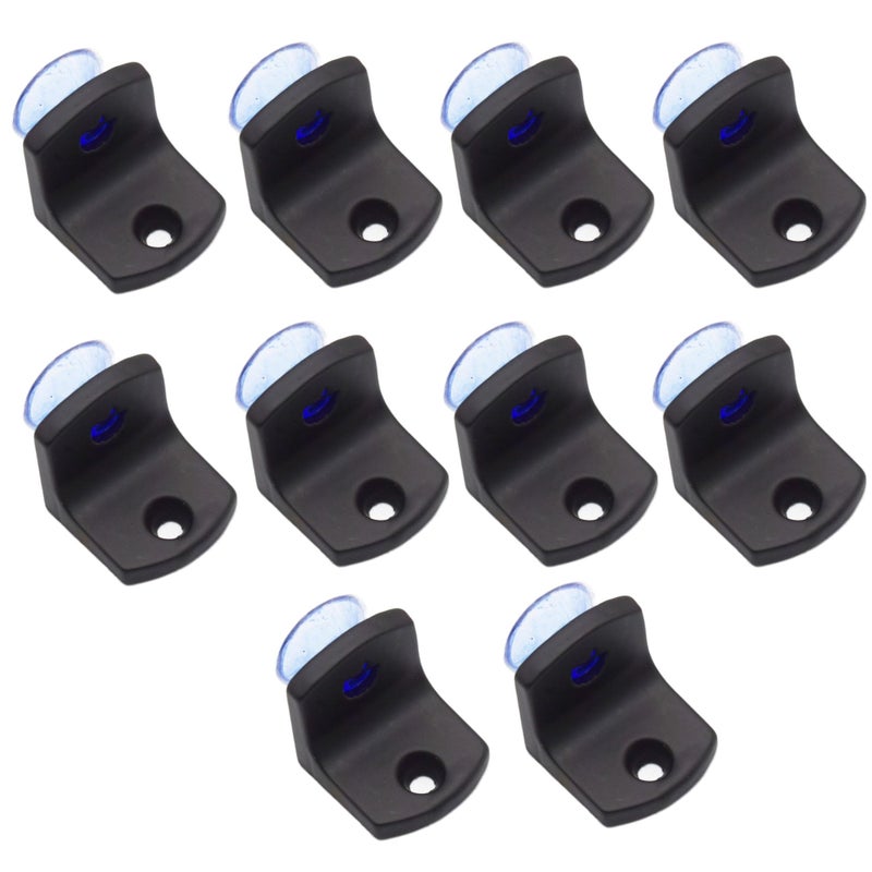 RAB Glass Shelf Button Aluminum, L Button Glass Shelf Bracket with Single Screw (Code:- MUKESH BUTN ALU, Single Screw, Finish:- Black, Pack of 10 Pieces) - Image 5