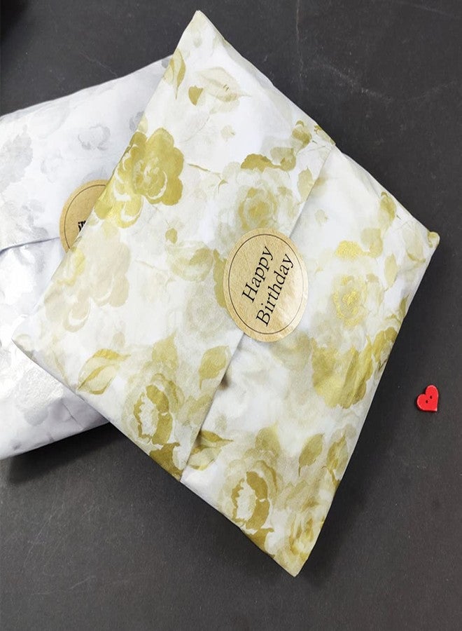 MORANTI Gold Flowers Print Bulk Tissue Paper Gift Wrapping 25 Sheets 19.7" x 27.5" for Birthday wedding Gift Bags DIY Art Craft Wrapping Gift Tissue Paper - Image 3