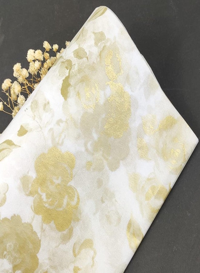 MORANTI Gold Flowers Print Bulk Tissue Paper Gift Wrapping 25 Sheets 19.7" x 27.5" for Birthday wedding Gift Bags DIY Art Craft Wrapping Gift Tissue Paper - Image 4