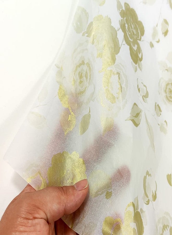 MORANTI Gold Flowers Print Bulk Tissue Paper Gift Wrapping 25 Sheets 19.7" x 27.5" for Birthday wedding Gift Bags DIY Art Craft Wrapping Gift Tissue Paper - Image 1