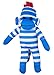 Plushland Adorable Sock Monkey The Original Traditional Hand Knitted Stuffed Animal Toy Giftfor Kids Babies Teens Girls and Boys Baby Doll Present Puppet 16 Blue - Image 2