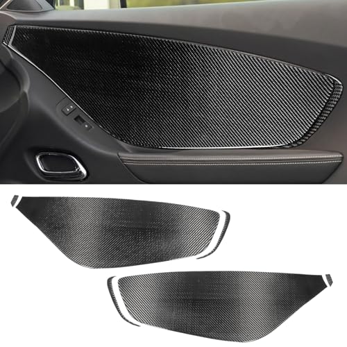 Fancemot Real Carbon Fiber Door Panel Scratch Protector Decoration Trim Compatible with 2010-2015 Chevy Camaro LS LT SS ZL1 Z/28 Interior Accessories - Image 1