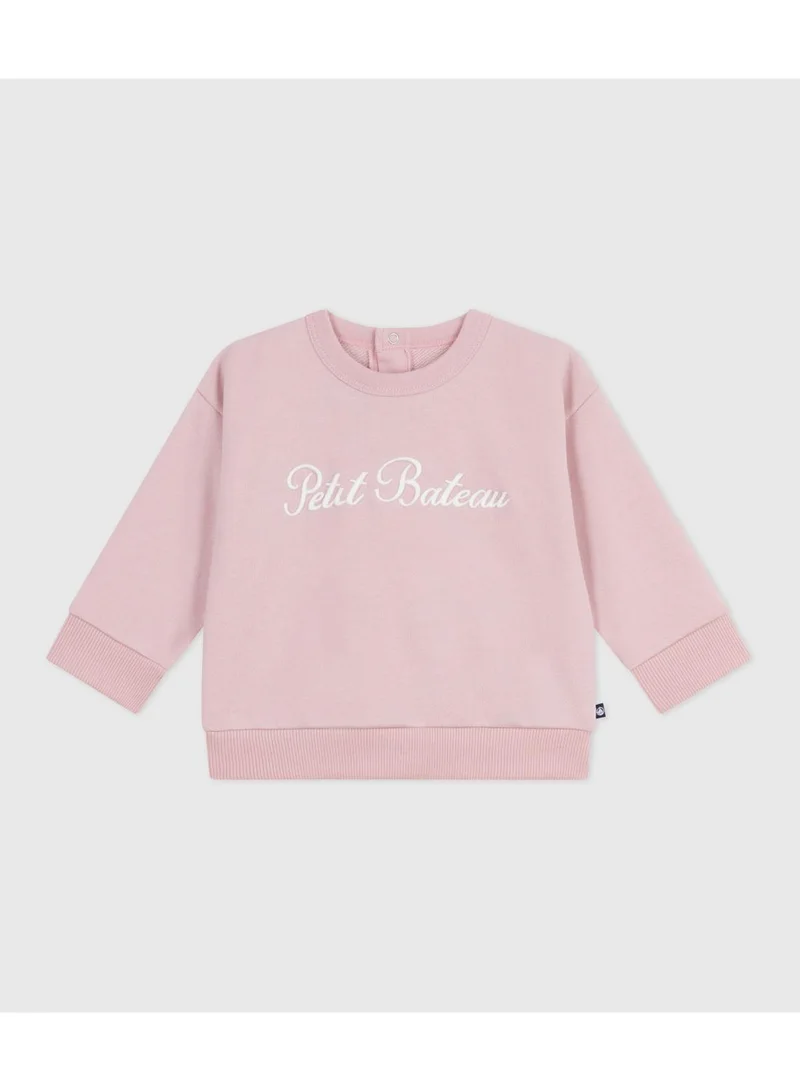 Petit Bateau Babies' Petit Bateau embroidered cotton sweatshirt