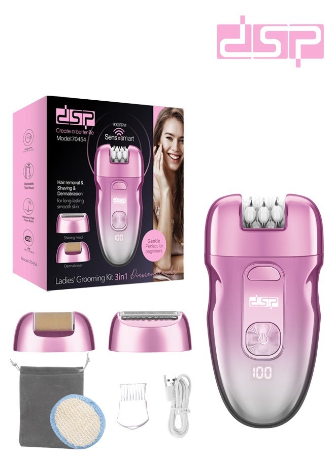 DSP Epilator for Women, 3 in 1 Epilators Hair Remover for Leg Arm with 2 Speeds & 30 Tweezers ,Rechargeable & LCD Display，Cordless Electric Lady Shaver & Trimmer for Face, Chin, Arm, Leg, Armpit, Bikini,9000RPM 70454 - Image 1
