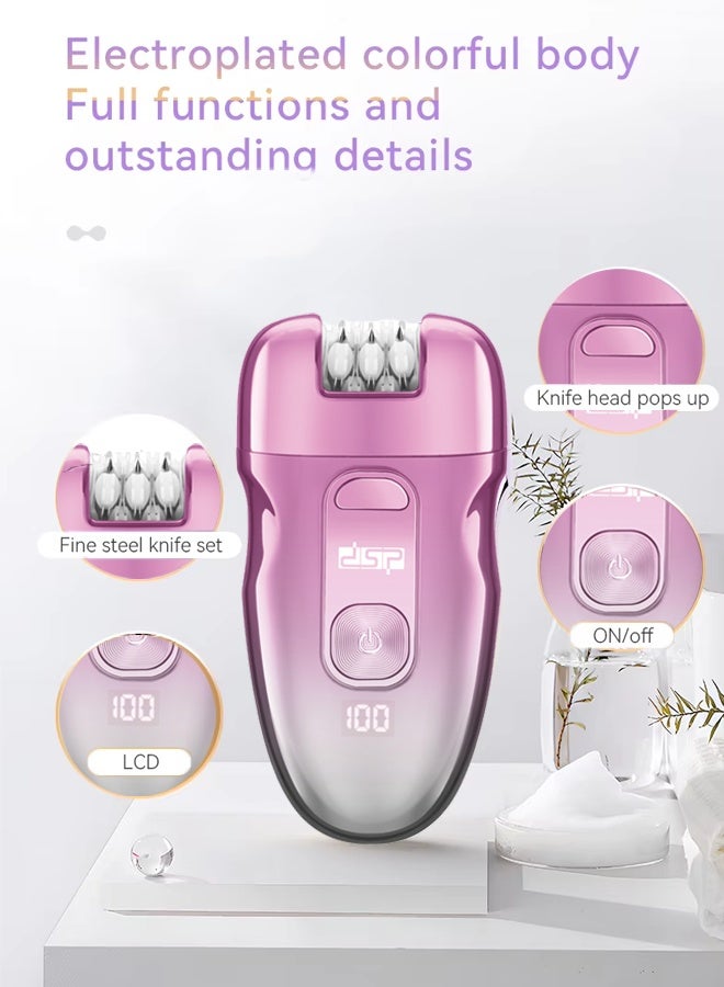 DSP 3-in-1 Epilator for Women,Epilators Hair Remover with 3 Replaceable Trimmer Head & 2 Speeds,30Tweezers & LCD Display,Rechargeable Cordless Electric Lady Shaver & Trimmer for  Face Legs Arms Armpit Bikini,9000RPM 70454 - Image 5