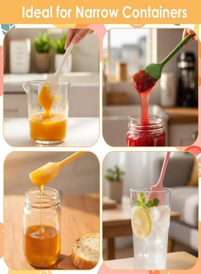 ValueBargain 4Pcs Mini Silicone Spatulas, Multifunctional Long Handle Mini Spatula Spoon Jar Scrapers for Kitchen Use, Cosmetics Jars Narrow & Thin Bottles, Reusable Stirrer for Jam & Lotion, Colorful - Image 5
