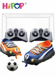HIPOP Remote Control Car For Football Competition Two Pack Set,Shoe Type RC Car,World Cup Celebration Items,2.4G Interactive With Cool Lights,Two-Person Interactive Remote Control Car  - Image 1