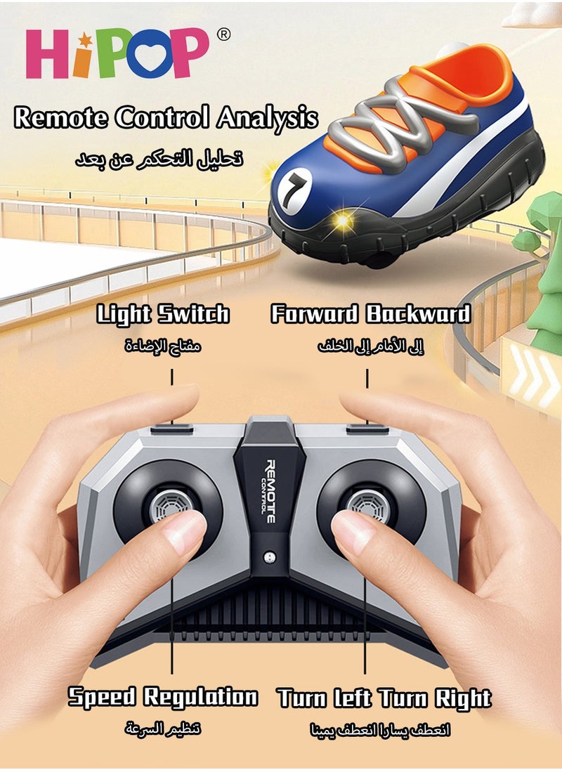 HIPOP - Remote Control Car For Football Competition Two Pack Set,Shoe Type RC Car,World Cup Celebration Items,2.4G Interactive With Cool Lights,Two-Person Interactive Remote Control Car - Image 1
