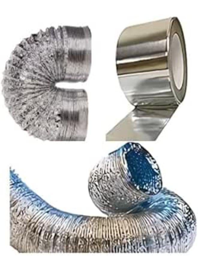 Shams 5 Meter 5 Inch Kitchen Chimney Hose 5 Inch - 5 Inch Chimney Exhaust Pipe With Adhesive Roll 10 Meter Wide Glossy Gray - Image 1