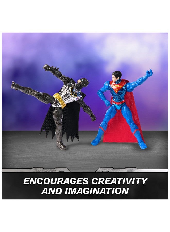 DC Comics DC Comics, Metal Force Transforming Batwing, 2-in-1 Playset, Includes Batman and Superman Figures, with Projectiles and Character Cards, Kids Toy for Boys Ages 4 and Up - Image 5