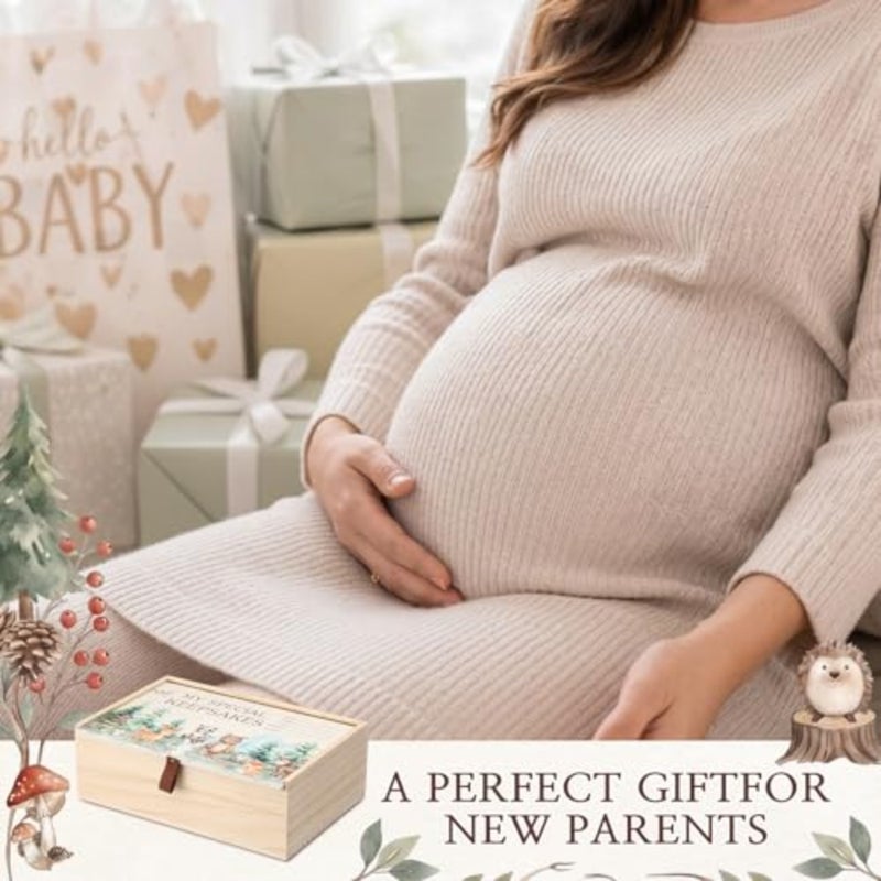 Thyle Wooden Baby Memories Keepsake Box with, Boys or Girls Keepsake Box, Parents Newborn Baptismal Birthday Gift for Memento, Storage, Decoration, Strong and Durable - Image 5