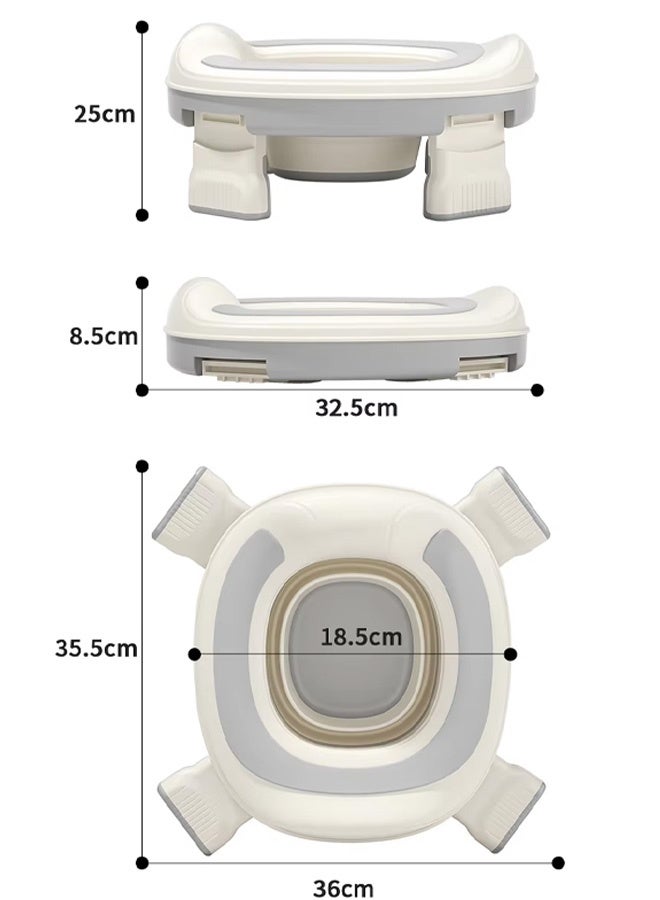 Berma Baby مقعد تدريب محمول على استخدام المرحاض للأولاد والبنات، مرحاض سفر قابل للطي مع حقيبة حمل، مرحاض داخلي وخارجي للأطفال الصغار، تصميم سهل التنظيف وصغير الحجم (رمادي) - Image 2