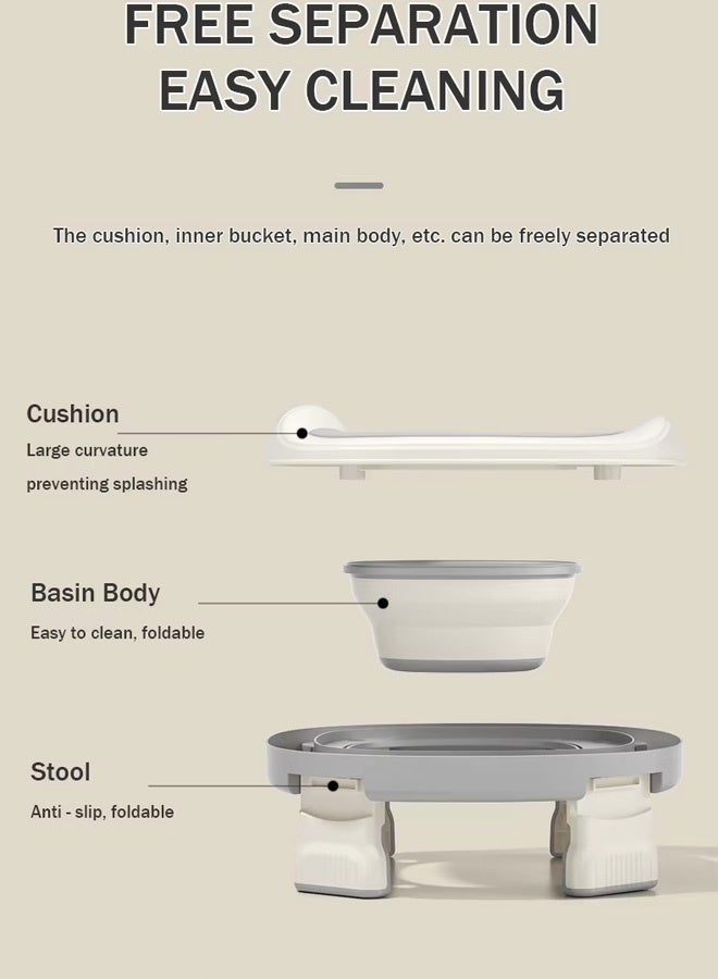 Berma Baby مقعد تدريب محمول على استخدام المرحاض للأولاد والبنات، مرحاض سفر قابل للطي مع حقيبة حمل، مرحاض داخلي وخارجي للأطفال الصغار، تصميم سهل التنظيف وصغير الحجم (رمادي) - Image 5