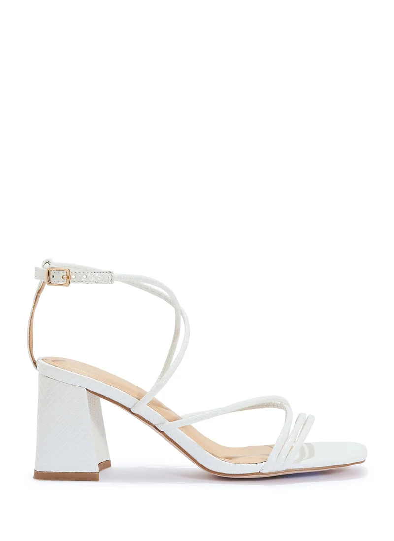 Truffle Flaire Block Heel Multi Strap Ankle Strap Block Heel Sandal