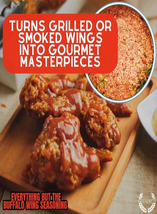 GUSTUS VITAE Everything But The Buffalo Wing Seasoning | All Natural | Hand Crafted | Non GMO | 2.3 oz (65g) | Gourmet Spice Mix | Small Batch | Artisanal Rub | Seasoning Pack | Magnetic Tin | Gustus Vitae | #233 - Image 2