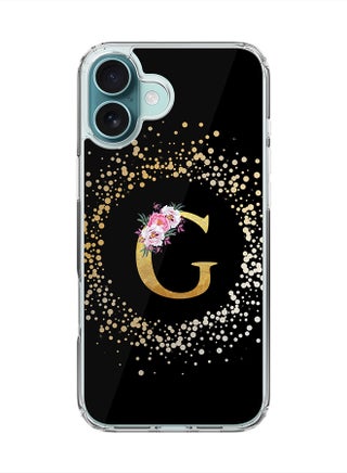 Custom Monogram Floral - G ( Black )