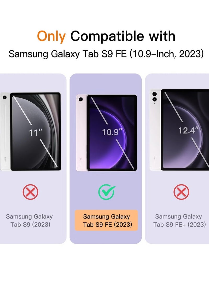 Samsung Galaxy Tab S9 FE 10.9-Inch Case – Soft TPU Tri-Fold Stand Cover with S Pen Holder, S Pen Charging Support, and Auto Wake/Sleep (Light Purple) - Image 2