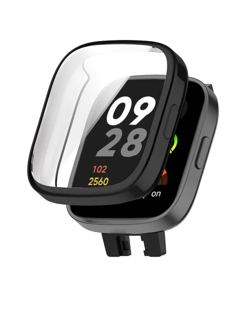 TPU Full Protective Case Cover Compatible with Redmi Watch 3 Smartwatch (Black) - Image 1