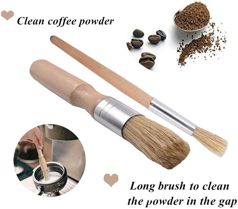 Ergonflow Coffee Machine Cleaning Brush Set - 4 Piece Set Including Wooden and Nylon Brushes for Grinders and Group Heads - Image 2
