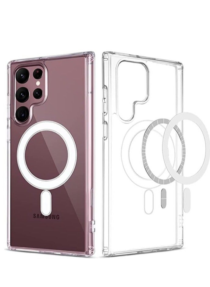 ELTRAZONE Samsung Galaxy S23 Ultra Case Slim Thin Magnetic Case Shock Absorption Anti-Scratch Hard Back Crystal Case Cell Phone Cover Compatible with Samsung Galaxy S23 Ultra Case - Image 2