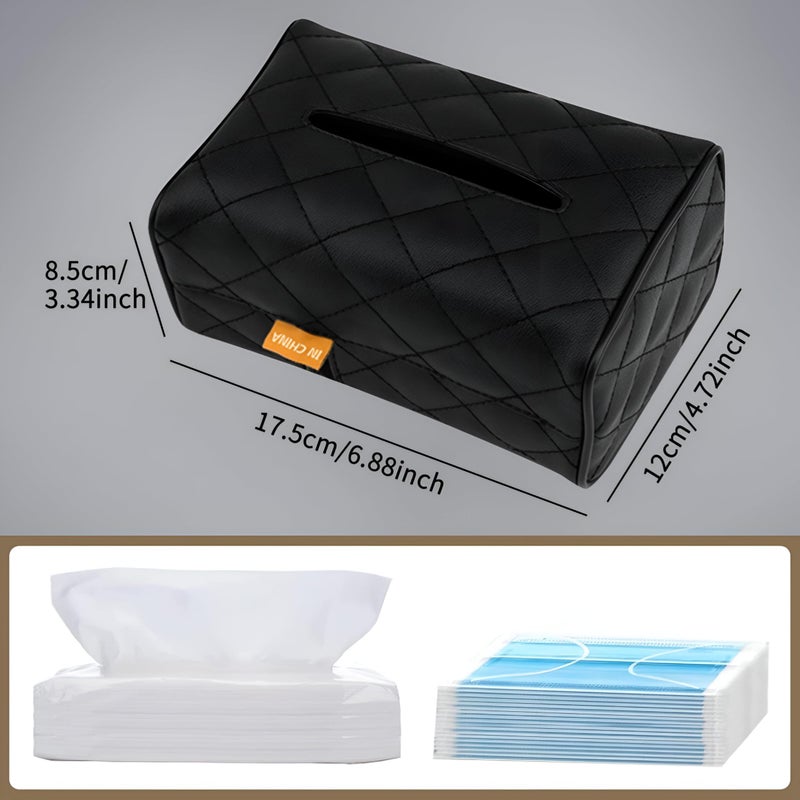 Auto Napkin Dispenser-Premium Leather Tissue Box Holder, Practical and Stylish Solution to Keep the Car Regulated and Cleaned - Image 1