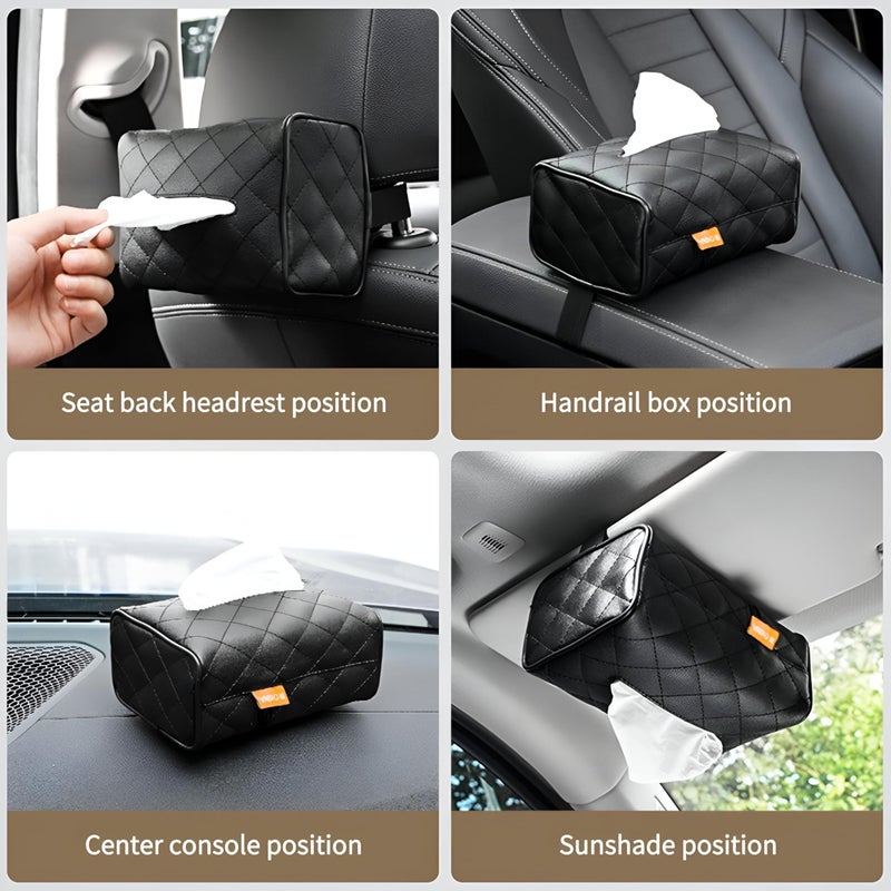 Auto Napkin Dispenser-Premium Leather Tissue Box Holder, Practical and Stylish Solution to Keep the Car Regulated and Cleaned - Image 5