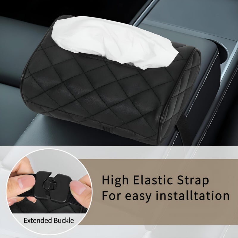 Auto Napkin Dispenser-Premium Leather Tissue Box Holder, Practical and Stylish Solution to Keep the Car Regulated and Cleaned - Image 4