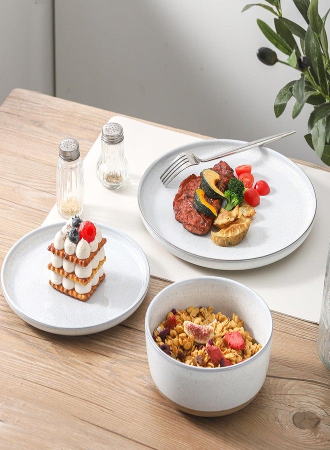 Tikooere Ceramic Dinner Plates Set of 4, 10 Inch,Microwave,Dishwasher and Oven Safe,Porcelain Dessert Plates for Pasta,Appetizer, Salad and Steak,Dishes Set for Kitchen,Scratch Resistant,White - Image 3
